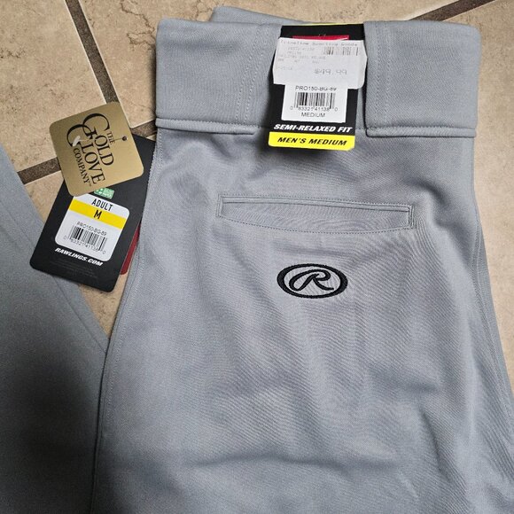 Rawlings Semi-Relaxed Full Length Baseball Pant, Adult Medium, Gray NWT - Picture 3 of 6
